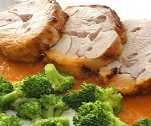 Pechuga de pavo mechada