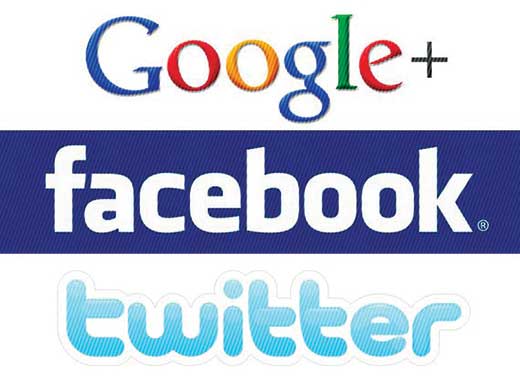 Google, Facebook, Twitter